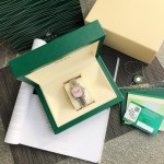 Rolex Datejust, pink dial, silver strap, 31mm.