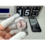 Datejust series, pink dial, 31mm, silver strap