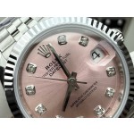 Datejust series, pink dial, 31mm, silver strap
