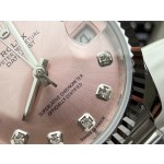 Datejust series, pink dial, 31mm, silver strap