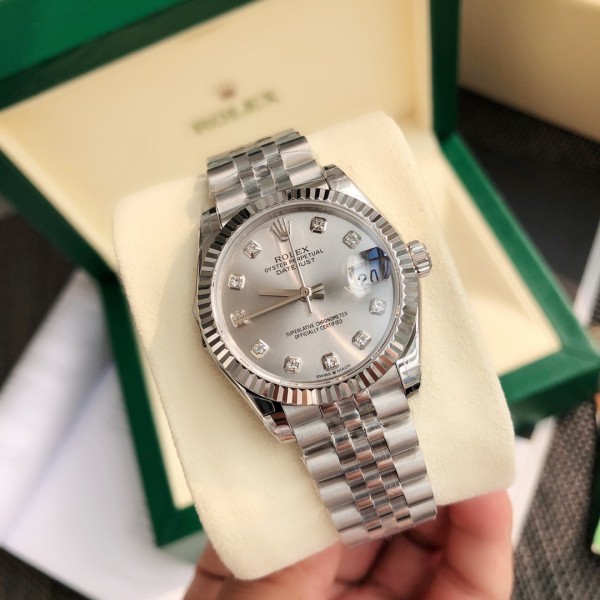 Datejust series, 31mm silver dial, silver strap