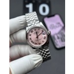 Datejust series, pink dial, 31mm, silver strap