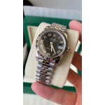 Datejust series, black dial, 31mm, silver strap