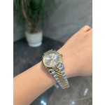 Datejust series, 31mm silver dial, two-tone gold and silver strap
