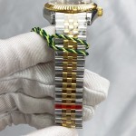 Datejust series, gold dial, 31mm, gold and silver two-tone strap.