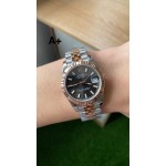 Datejust series, grey dial, 31mm, rose gold two-tone strap