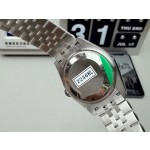 Datejust series white mother-of-pearl dial with diamonds, 31mm, silver strap
