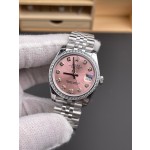 Datejust series pink diamond dial 31mm silver strap