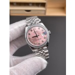 Datejust series pink diamond dial 31mm silver strap