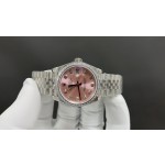 Datejust series, pink dial with diamonds, 31mm, two-tone gold and silver strap.