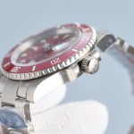 Rolex Submariner series, red dial, red bezel, 40mm, silver Oyster bracelet.