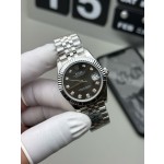 Datejust series, 31mm grey dial, silver strap.