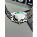Datejust series, 31mm grey dial, silver strap.