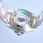 Rolex GMT-Master series, black dial, red and blue bezel, 40mm, silver Oyster bracelet.