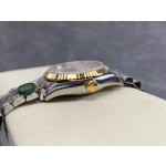 Datejust series, 31mm green dial, two-tone gold and silver strap.