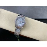 Datejust series, 31mm mother-of-pearl dial with diamonds, silver strap