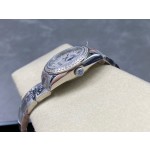 Datejust series, 31mm mother-of-pearl dial with diamonds, silver strap