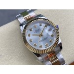 Datejust series, 31mm silver dial, two-tone gold and silver strap