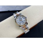 Datejust series, 31mm silver dial, two-tone gold and silver strap
