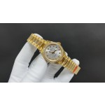 Datejust series, 31mm silver dial with diamonds, gold strap