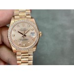 Datejust series, 31mm rose gold dial with diamonds, rose gold strap