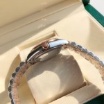 Datejust series, white dial, 31mm, rose gold two-tone strap