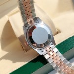 Datejust series, white dial, 31mm, rose gold two-tone strap