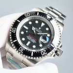 Rolex Sea-Dweller series, black dial, 43mm, silver Oyster bracelet.