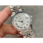 Datejust series, white dial, 31mm, silver strap