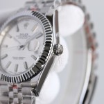 Rolex Datejust series, silver dial and silver bracelet, 41mm