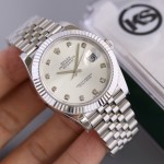 Rolex Datejust series white diamond dial silver bracelet 41mm