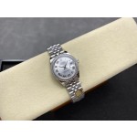 Datejust series, silver dial with diamonds, 31mm, silver bracelet.