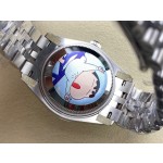 Datejust series, 31mm silver dial with diamonds, silver strap