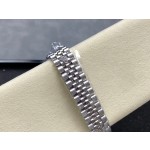 Datejust series, 31mm silver dial with diamonds, silver strap