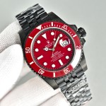 Submariner series, red dial, 40 mm, black strap