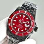 Submariner series, red dial, 40 mm, black strap