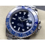 Greenwich series, blue dial, blue bezel, 40 mm, silver five-link bracelet.