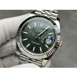 Datejust series green dial 41 mm silver strap
