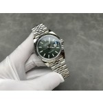 Datejust series green dial 41 mm silver strap