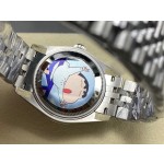 Datejust series, black dial with diamonds, 31mm, silver strap