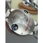 Cartier Ballon Bleu series, 36mm silver dial, silver strap, mechanical.