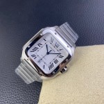 Cartier Santos Men's Mechanical Watch 47.5mm with Silver Strap