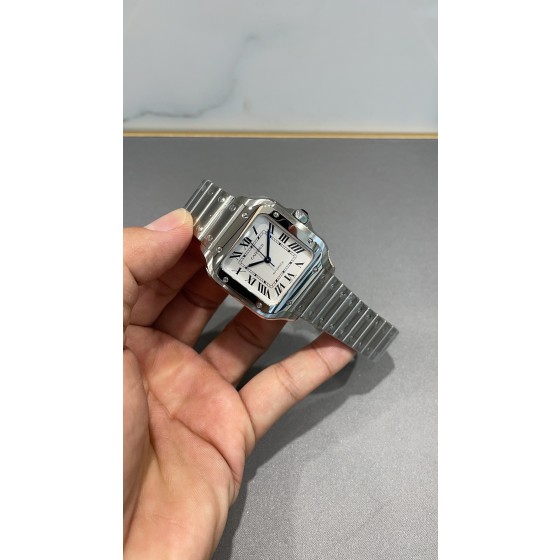 Cartier Santos Ladies' Mechanical Watch 35mm with Silver Strap