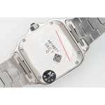 Cartier Santos Ladies' Mechanical Watch 35mm, Gold Bezel, Silver Strap