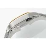 Cartier Santos Ladies' Mechanical Watch 35mm, Gold Bezel, Silver Strap