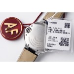 Cartier Ballon Bleu 33mm Silver Dial Black Leather Strap Mechanical Women's Watch