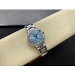 Cartier Ballon Bleu Ice Blue Dial with Diamonds, 33mm, Silver Strap, Mechanical Women's Watch