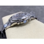 Rolex Daytona series, blue dial, silver bezel, silver case, 40mm, silver Oyster bracelet.