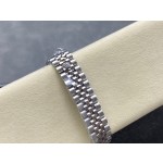 Datejust series, 31mm silver dial with diamonds, silver strap