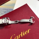 Cartier Ballon Bleu series, white dial, 33mm, women's watch, white leather strap, mechanical.